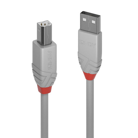 LINDY CABLE USB 2.0 TIPO A A B, LINEA ANTHRA, GRIS