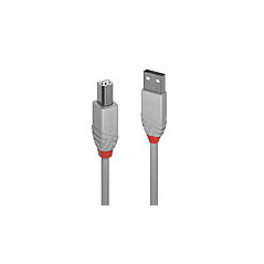 LINDY CABLE USB 2.0 TIPO A A B, LINEA ANTHRA, GRIS