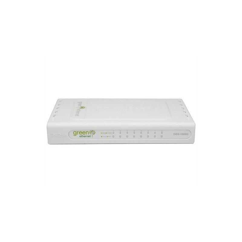 D-Link DGS-1008D - Conmutador - Switch 8 puertos - EN, Fast EN, Gigabit EN - 10Base-T, 100Base-TX, 1000Base-T