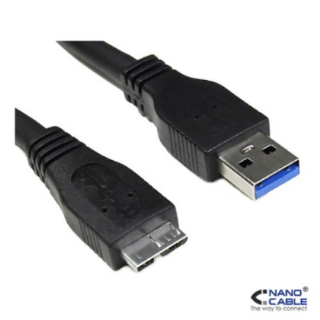 Nanocable - Cable USB 3.0 de 2m conexión A/M-MICRO B/M - Para discos duros externos, etc