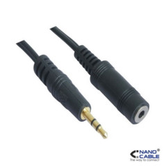 Nanocable - Cable alargador audio estereo 1.5m - conexión jack 3.5/M a 3.5/H (Para monitores, proyectores, pizarras, etc)