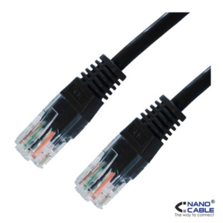 Nanocable - Cable de red latiguillo UTP CAT.5e de 10m - color Negro