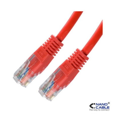 Nanocable - Cable de red latiguillo UTP CAT.6 de 2m - color Rojo