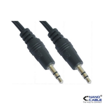 Nanocable - Cable audio estereo de 3m conexión jack 3.5/M-3.5/M - Para monitores, proyectores, pizarras, etc
