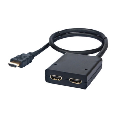 Nanocable - Duplicador / Splitter HDMI V1.3 (1 entrada, 2 salidas) - 1080P - Alimentador incluido - Pigtail 50cm