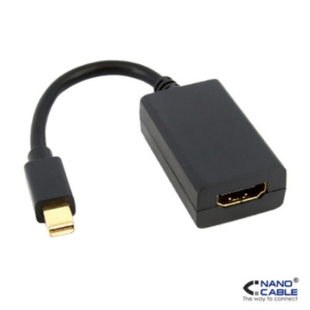 Nanocable - Adaptador Mini DisplayPort a HDMI/H negro 15cm
