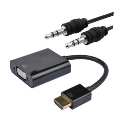 Nanocable - Adaptador HDMI a VGA - conexión HDMI/M a VGA/H + MiniJack 3,5mm - Alta calidad de imagen