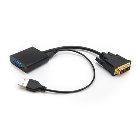 Nanocable - Conversor DVI-D 24+1 a VGA HDB15/H - Negro - 10cm - Alimentación por USB
