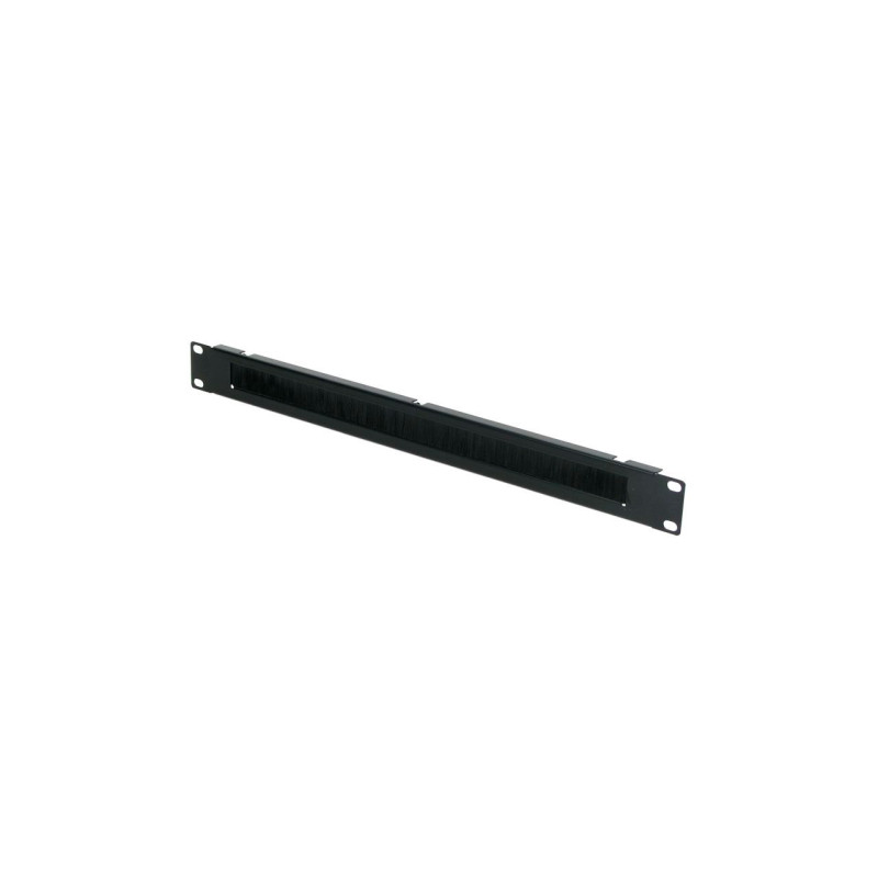 Panel frontal 1U con cepillo para armarios rack - Color negro