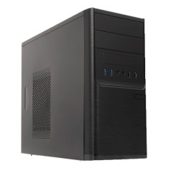 Caja microATX Unykach Dark Shadow Negra - FA 500w - 2x USB 2.0 + 2x USB 3.0 frontales - 2 bahías 5.25" + 1 bahía 3.5