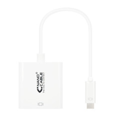 Nanocable - Conversor USB-C/M a DVI-D/H 24+1 - 15cm - Color Blanco