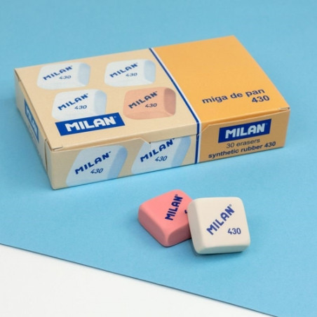 Milan Goma suave de caucho sintético tipo "miga de pan" cuadrada. Caja 30 unidades.