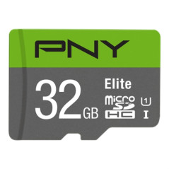 PNY MicroSD 32GB Elite / Clase 10 / Lectura 100 Mb/s + adaptador SD
