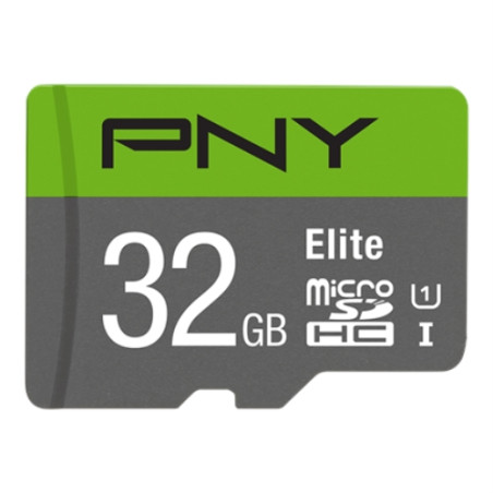 PNY MicroSD 32GB Elite / Clase 10 / Lectura 100 Mb/s + adaptador SD