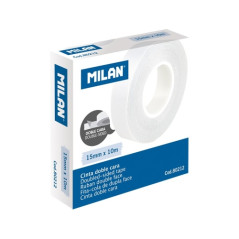 Milan Cinta adhesiva translúcida de doble cara 15 mm x 10 m. - 10U.