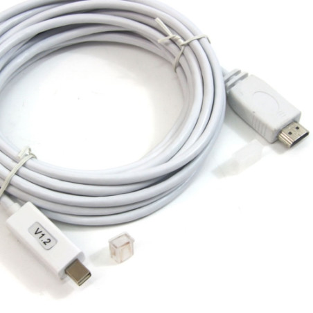 OEM - Cable Mini Displayport/M a HDMI/M - 5 metros - 1080p - Blanco