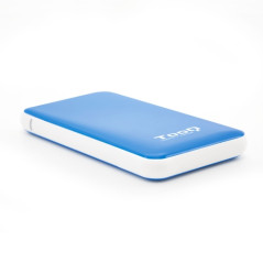 Tooq - Caja externa para discos duros 2.5" SATA I/II/III a USB 3.1 Gen1 con UASP - Azul