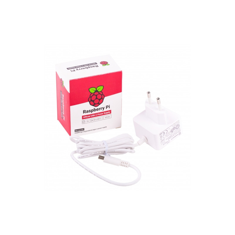 Raspberry alimentador oficial para Pi 4 - USB-C - 5V - 3A - 15W - Blanco