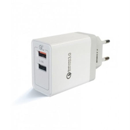 Eightt - Cargador USB Qualcoom 3.0 18W para smartphone y tablet 2 puertos (5V 3A, 9V 2A, 12V 1,5A)
