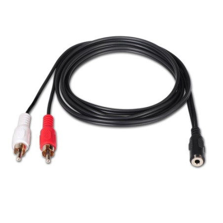Nanocable - Cable audio estéreo Jack 3.5/H-2xRCA/M - Negro - 1.5m