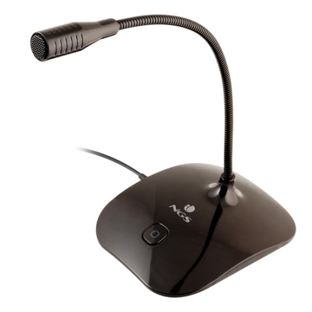 NGS - Micrófono de escritorio con ángulo ajustable - Botón mute - Jack 3.5mm