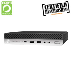 HP EliteDesk 800 G3 Mini - Intel Core i5-6500T - 8GB - 256GB SSD - 2 x DP - USB-C - Windows 10 Pro - Certified Refurbished