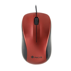 NGS - Ratón óptico Wired Mouse Crew - Con cable - 1200 DPI - Rojo