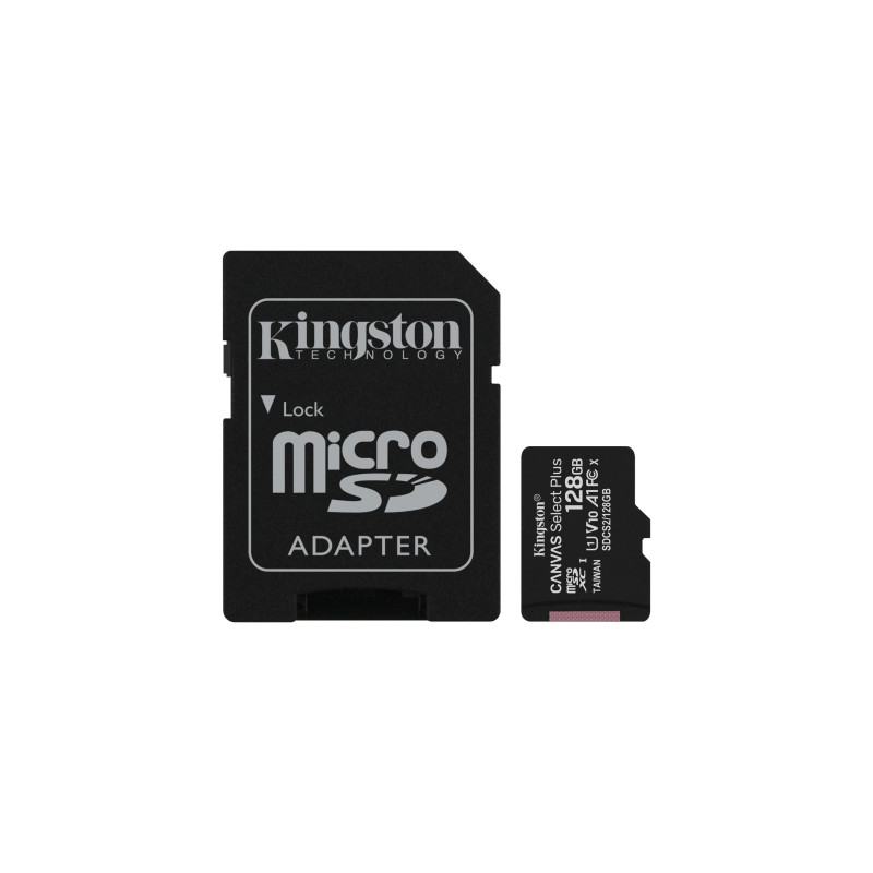 Kingston Tarjeta Micro SDHC 128GB Clase 10 100MB/s Canvas Select Plus