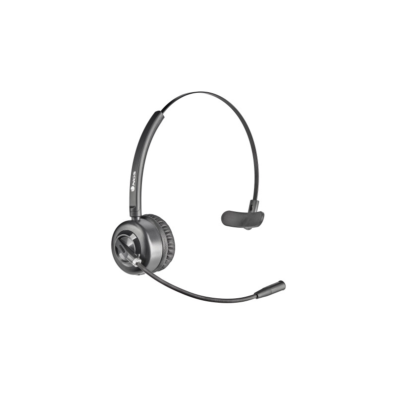 NGS - Auricular Bluetooth BUZZ BLAB - Con Microfono Omnidireccional Multidispositivo y Base de Carga - 16 Hrs. Bateria - Negro