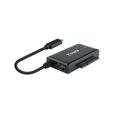 Tooq - Adaptador USB 3.0 USB-C a SATA para discos duros de 2.5" y 3.5" con alimentador
