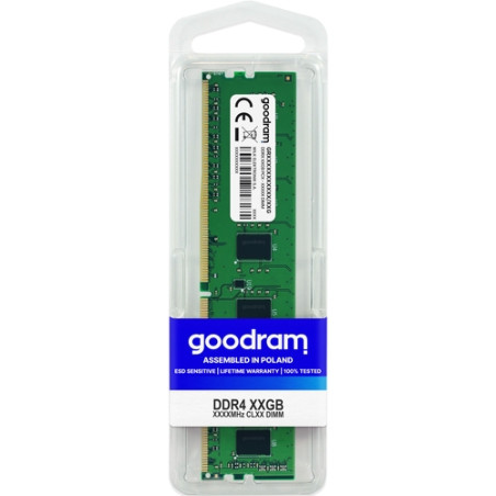 Goodram - DDR4 - 8GB - DIMM de 288 espigas - 3200 Mhz / PC4-25600- 1.2 V - SR - CL22 - sin memoria intermedia - no ECC