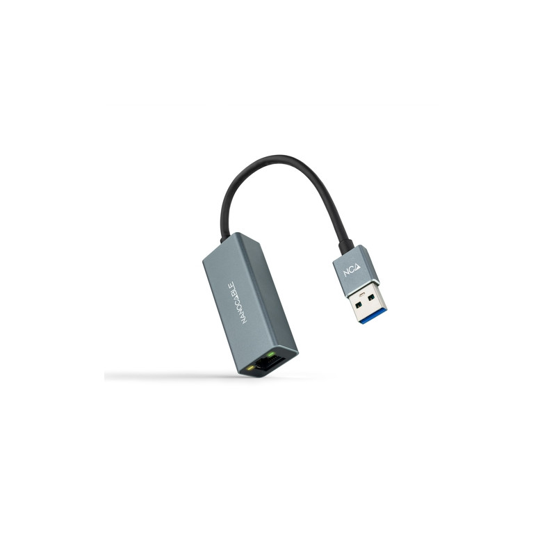 CONVERSOR USB3.0 ETHERNET GB Mbps, GRIS 15 CM