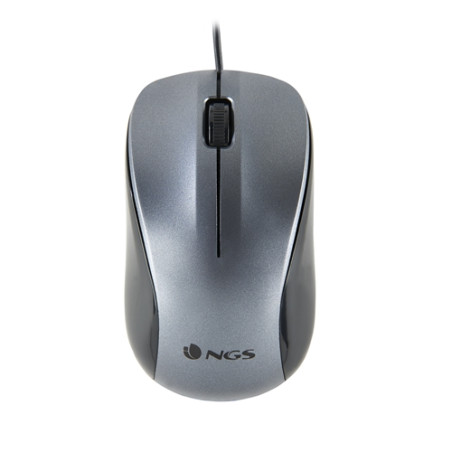 NGS - Ratón óptico Wired Mouse Crew - Con cable - 1200 DPI - Gris