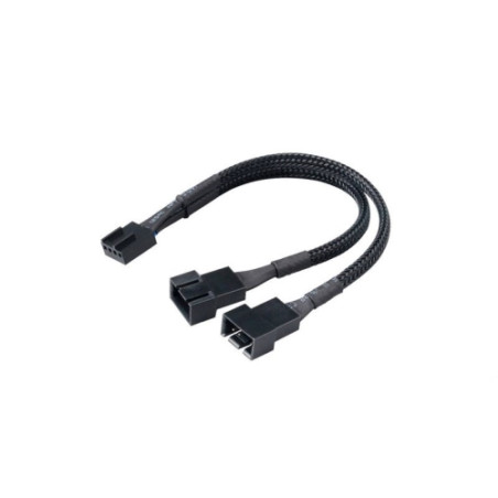 Cable divisor PWM 04P para 2 ventiladores negro 15cm
