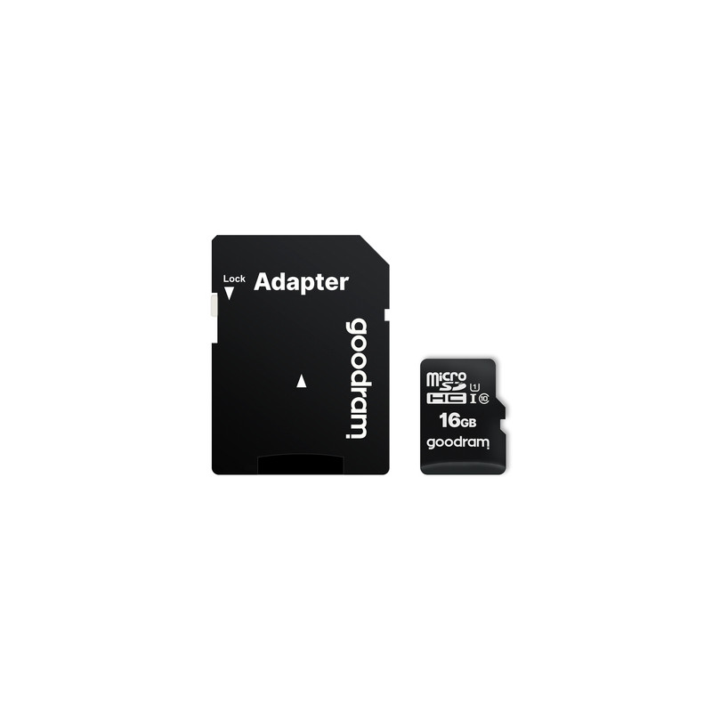 Goodram MicroSD - 16GB - Incluye adaptador a SD - CL 10 UHS I