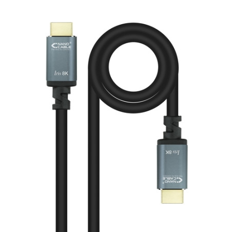 Nanocable - Cable HDMI 2.1 IRIS 8K A/M-A/M - Negro - 0.5 M