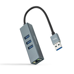 CONVERSOR USB3.0 ETHERNET GB+3xUSB3.0 GRIS 15 CM