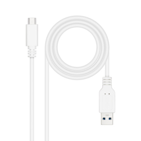 CABLE USB 3.1 GEN2 10Gbps 3A USB-C/M-A/M BLAN 1.5M