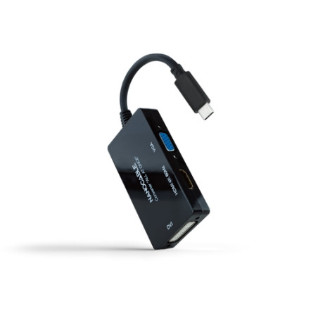 CONVERSOR USB-C/M A HDMI/H, DVI/H, VGA/H NEGRO