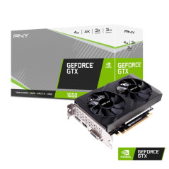 PNY GeForce GTX 1650 Dual Fan - 4GB GDDR6 - 1 x DP - 1 x HDMI - 1 x DVI-D - Alimentación 6-pin - Adaptador no incluido