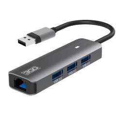 HUB 3GO USB 3.0 3 PUERTOS USB3.0+LAN RJ45