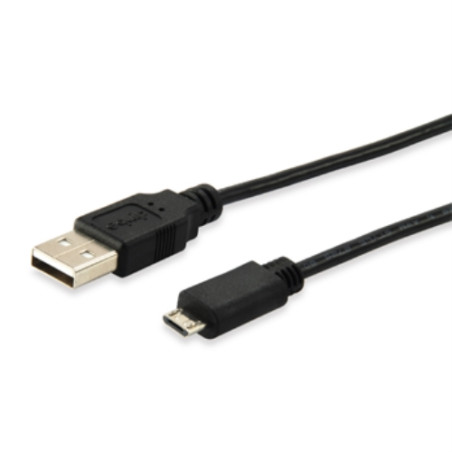 Equip - Cable USB 2.0 a MicroUSB - USB/A a USB/Micro/B - 1,0m - Negro